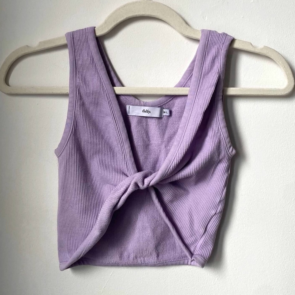 Lavender Adika twist-front top, size M